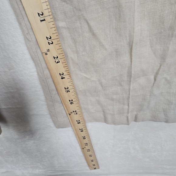 NWT Zara Size Large High Waisted Pleated Wide Leg 100% Linen Pants Sand 8292/500 - Picture 6 of 12